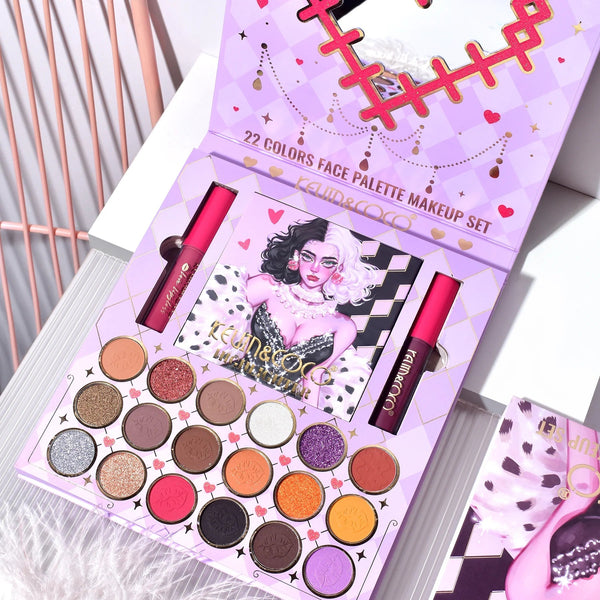 Kevin & Coco Makeup Set – 2 Lipsticks + Mini Kit with Mirror – Original Quality